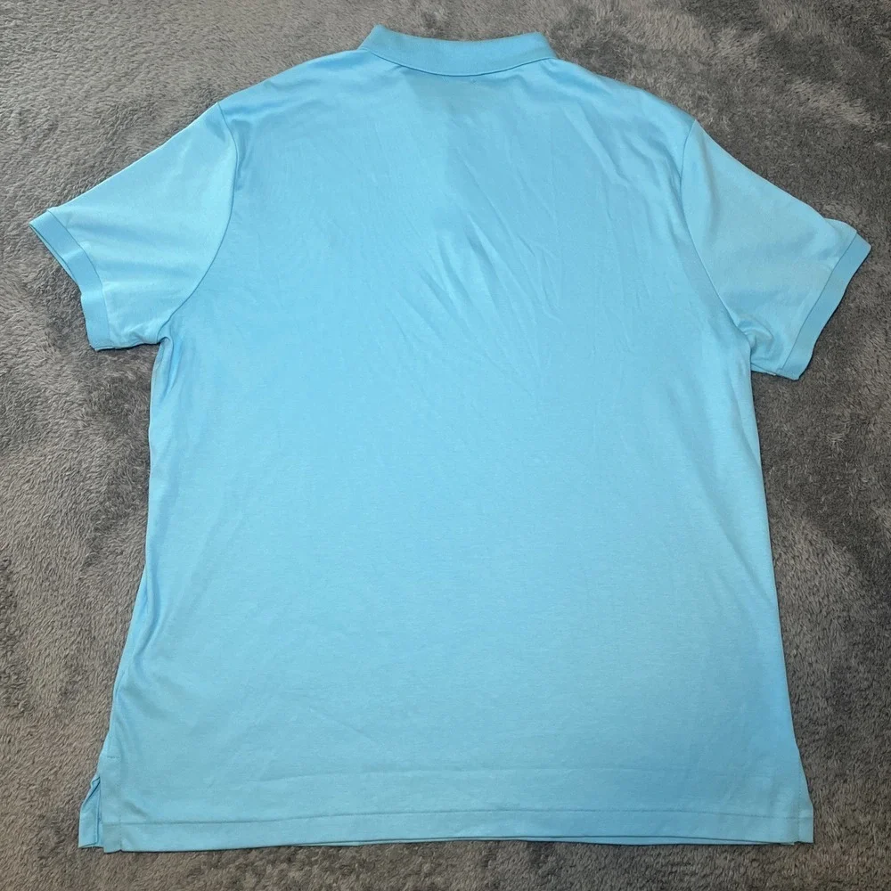 Polo Ralph Lauren Custom Slim Fit Men's Light Blue Short Sleeve SZ XL Flesh Pony